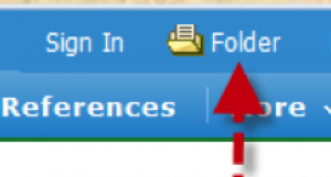 Screenshot of the "folder" icon at the top of the page. A red arrow points to the icon.