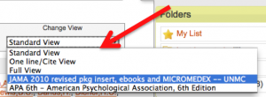 A screenshot of the "Change View" drop-down menu.