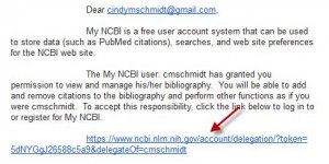 screenshot of e-mail with arrow pointing to link that must be clicked.