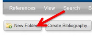 Screenshot showing the "New folder" button. It's located on the left-hand side of the screen under the grey menu bar. A red arrow points to the "New folder" button.