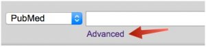 Screenshot showing the position of the "Advanced" link.
