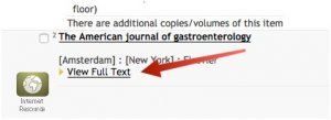 Screenshot showing position of the "View Full Text" link.