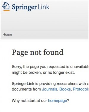 Screenshot of error message