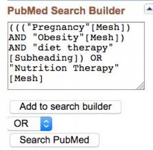 A screenshot of the PubMed Search Builder.
